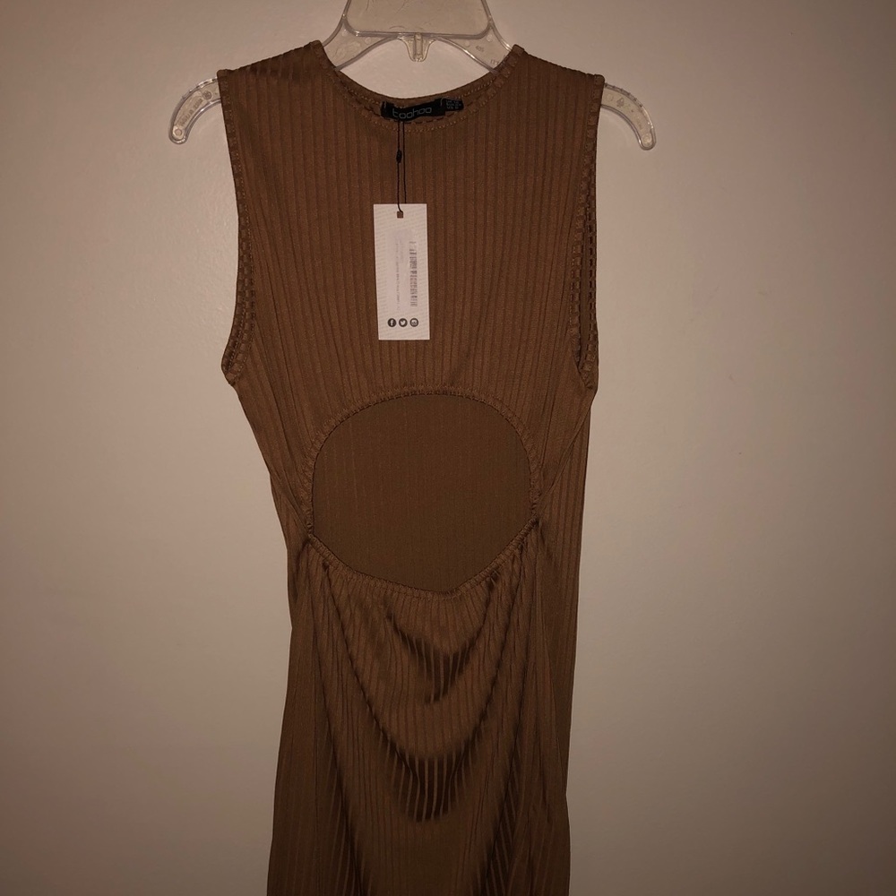 Boohoo Cut Out Ribbed Mini Dress